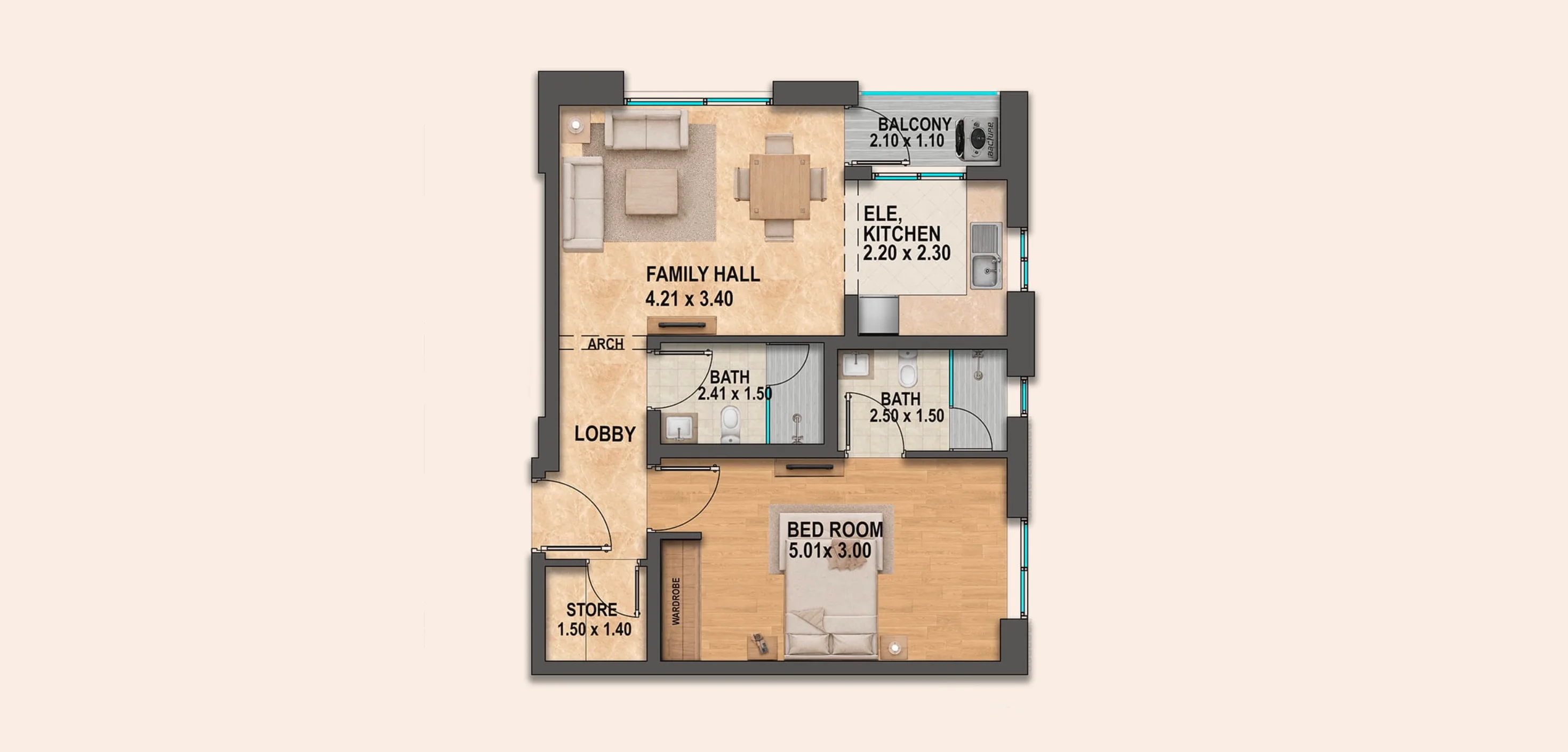 1D Floor Plan
