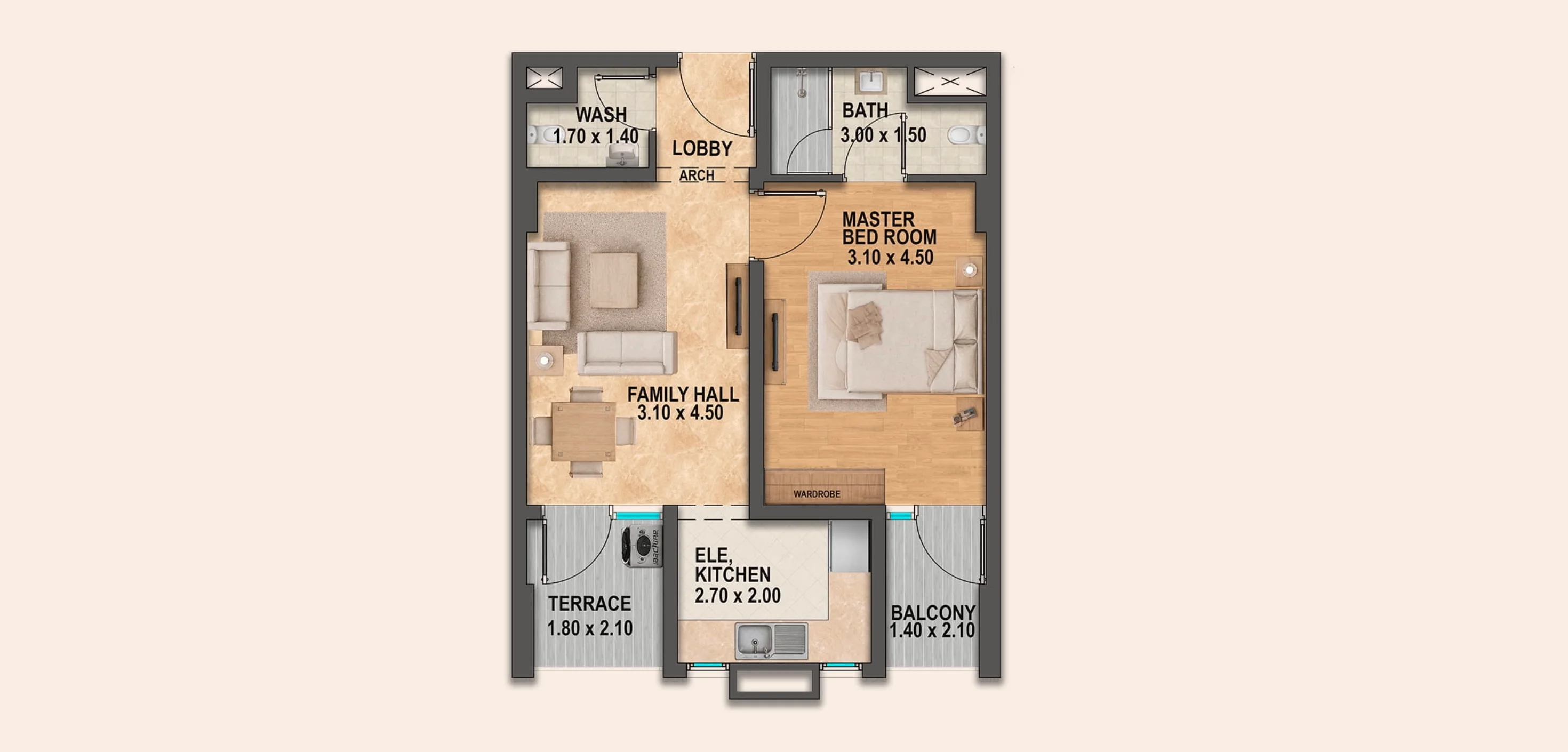 1B Floor Plan